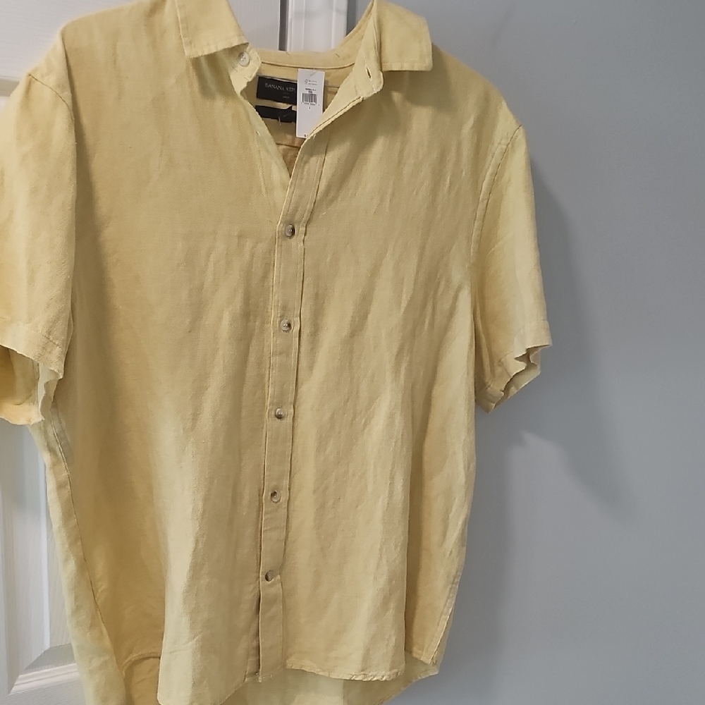 Banana Republic Yellow Casual Button Down Shirt